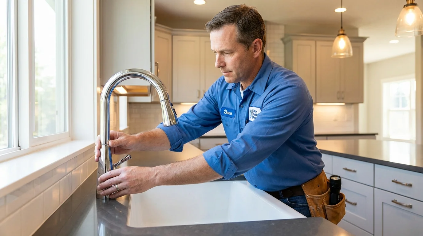 Kitchen faucet installation by Johns Plumbing LLC in Minetto